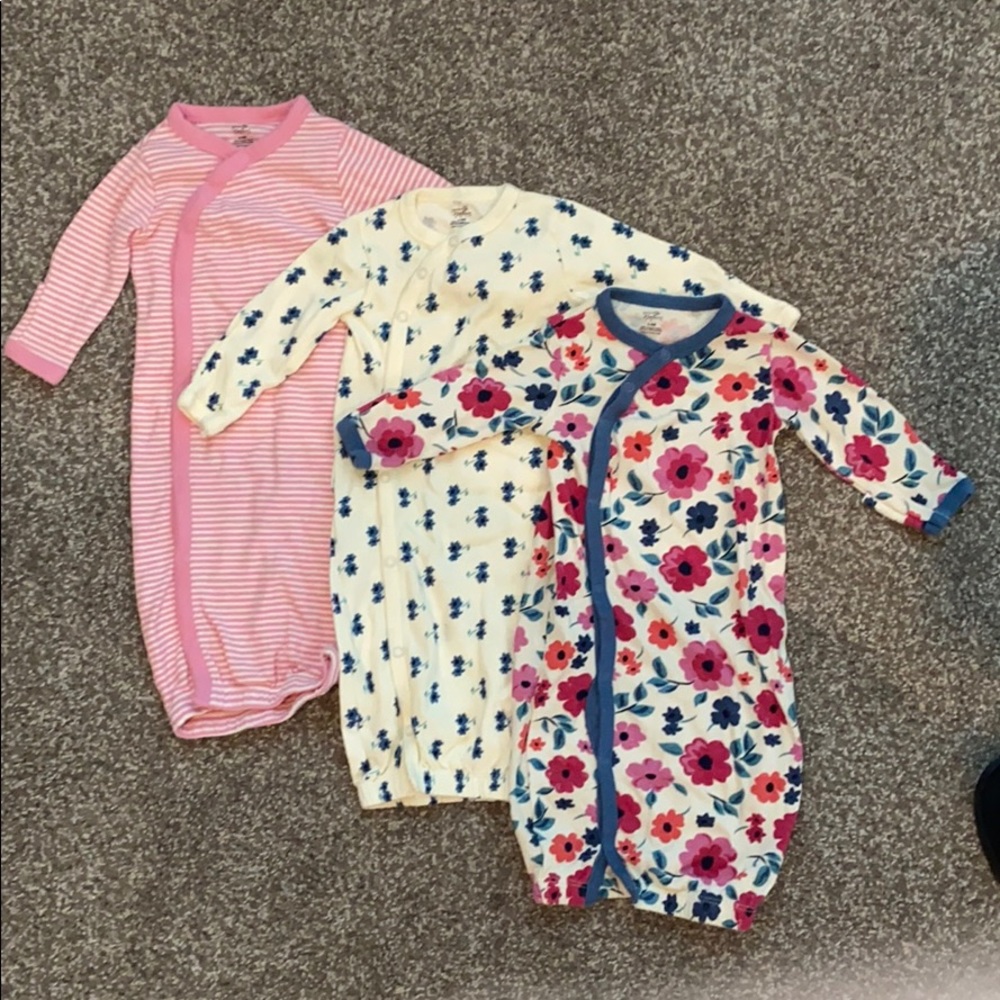 Baby girl sleeper gown set of 3